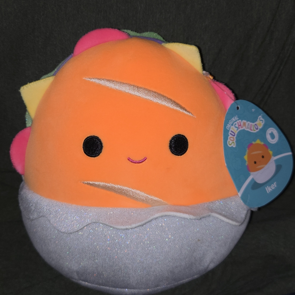 Squishmallows Iker Hoagie Sandwich Orange and Gray Plush